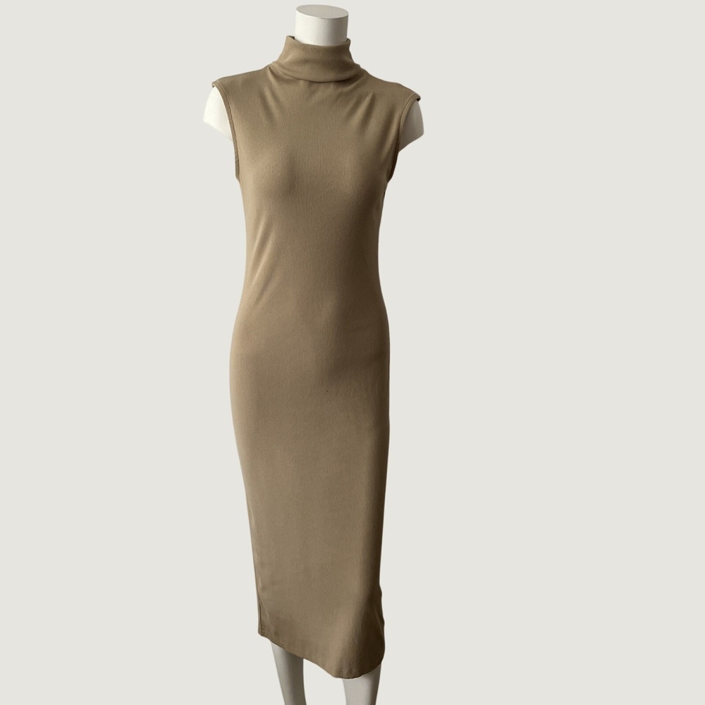 Edit by Jason Wu Women's Midi Dress Beige Medium 90's Minimalist Quiet Luxury